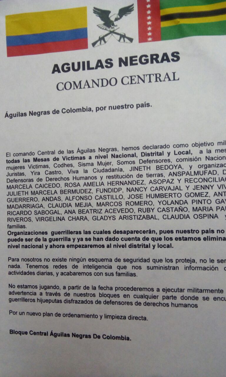 PANFLETO AMENAZAS PANFLETO AMENAZAS