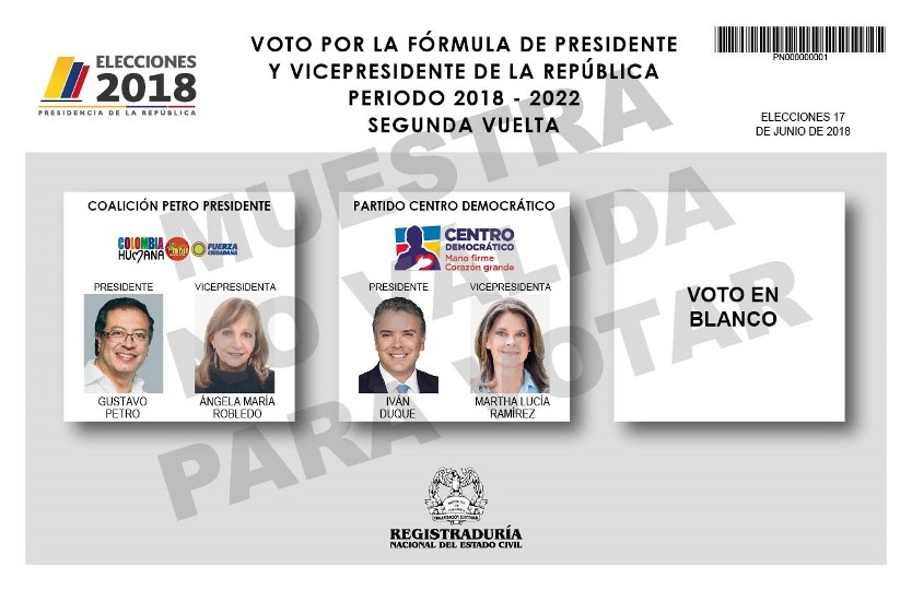 Tarjetón Segunda Vuelta Tarjetón Segunda Vuelta