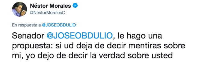 Mensaje de un periodista contra José Obdulio Gaviria