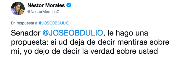 Mensaje de un periodista contra José Obdulio Gaviria 