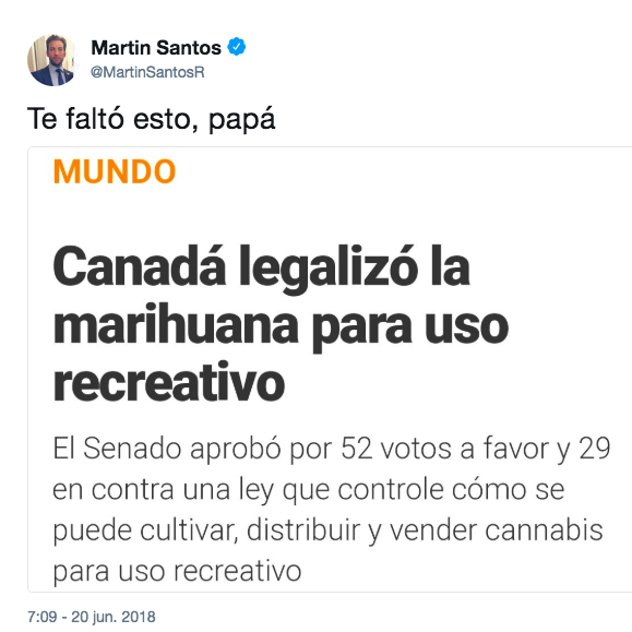 Martín Santos habló así de la marihuana medicinal