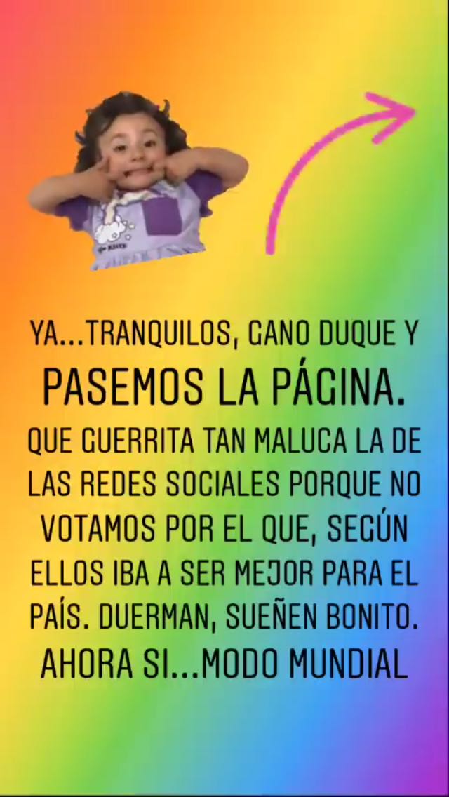 Publicación Instagram @carolinacruzosorio