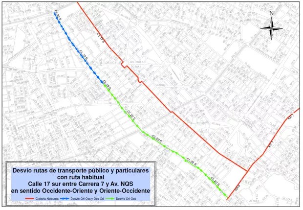 Desvíos por ciclovía nocturna 10
