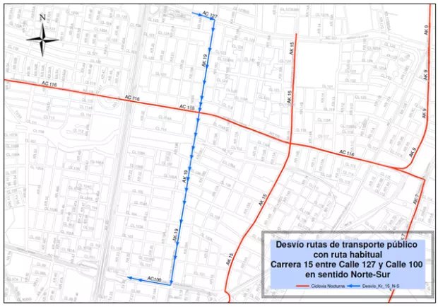 Desvíos por ciclovía nocturna 2
