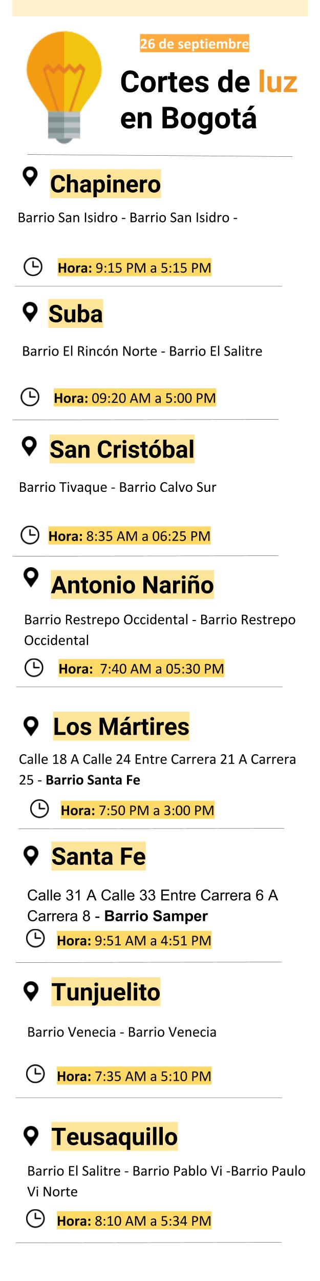 Plantilla cortes de luz