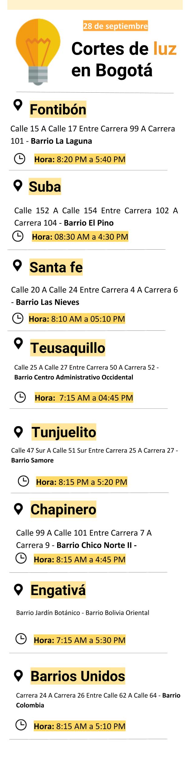 Plantilla cortes de energía