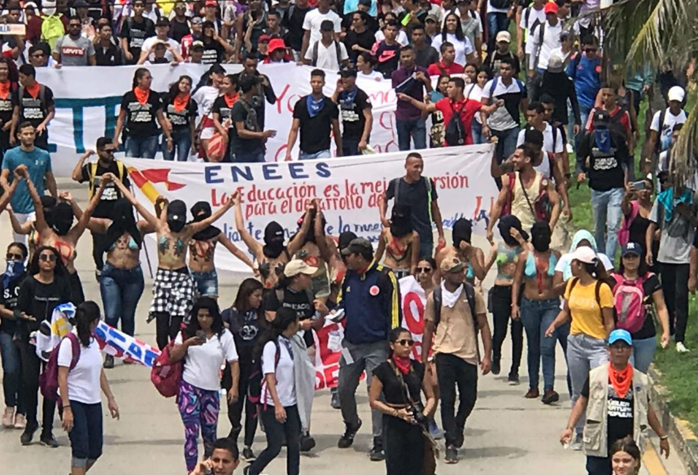 Marcha de estudiantes en Barranquilla