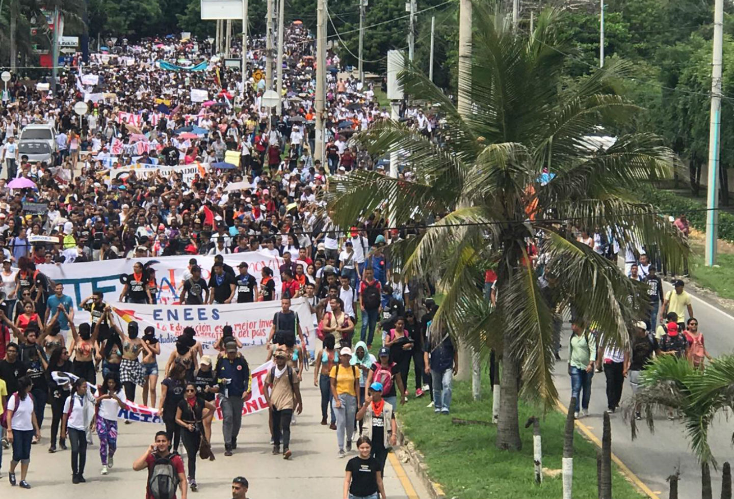 Marcha de estudiantes en Barranquilla