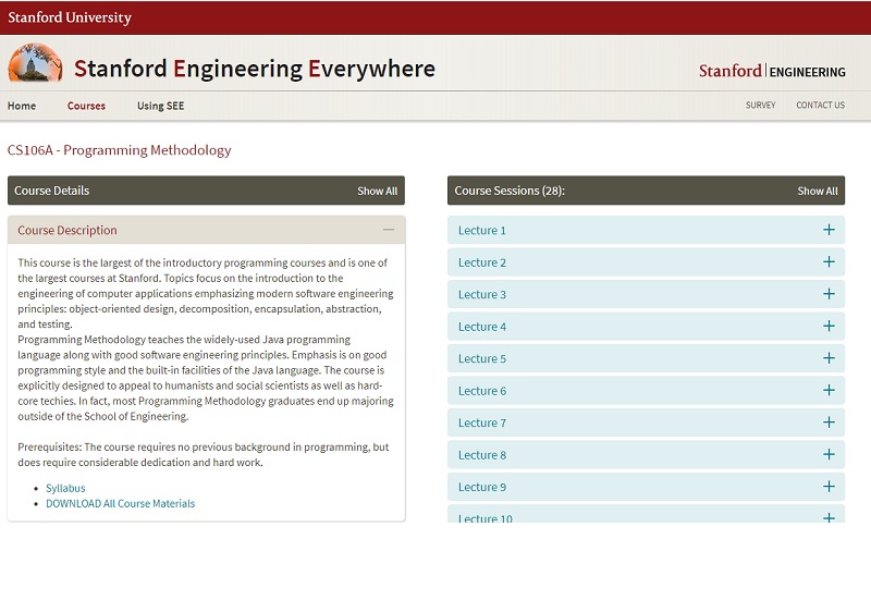 Portal Universidad de Standford 