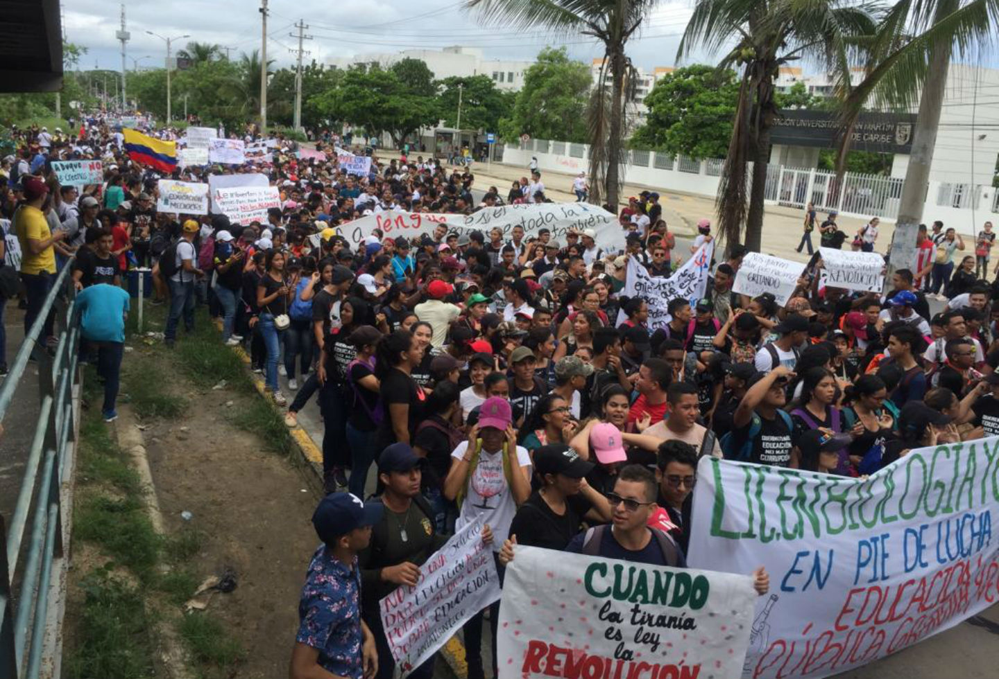 Marcha de estudiantes en Barranquilla