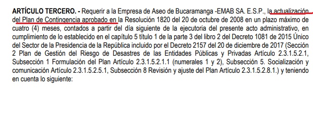 Documento de seguimiento de la Anla a El Carrasco.