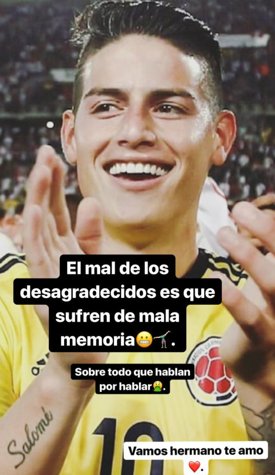 Publicación de Juana Valentina en Instagram, Hermana de James Rodríguez