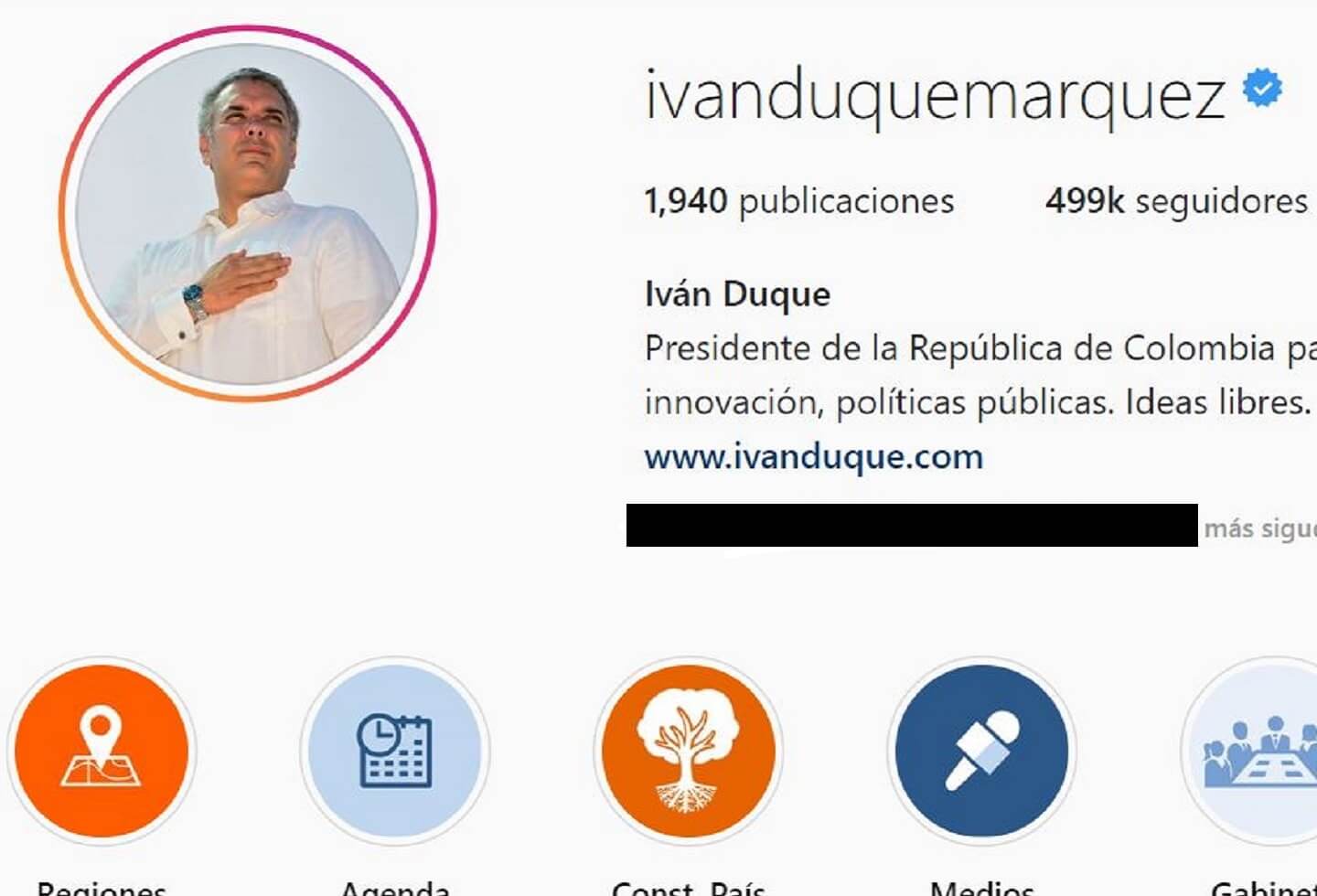 Cuenta de Instagram de Iván Duque