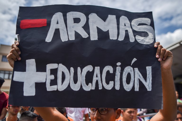 Protesta de estudiantes por la educación superior