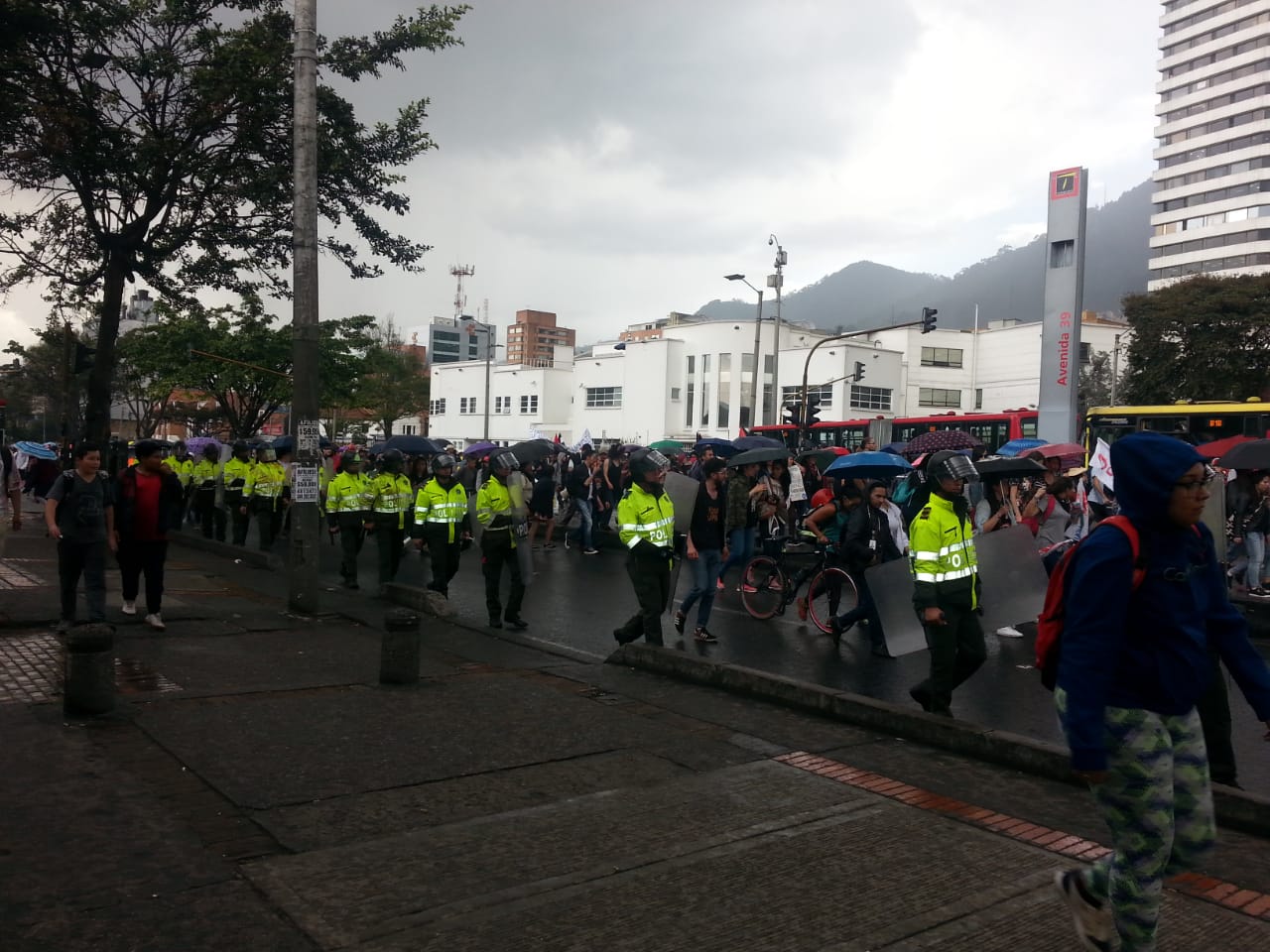 Marcha de estudiantes en Bogotá