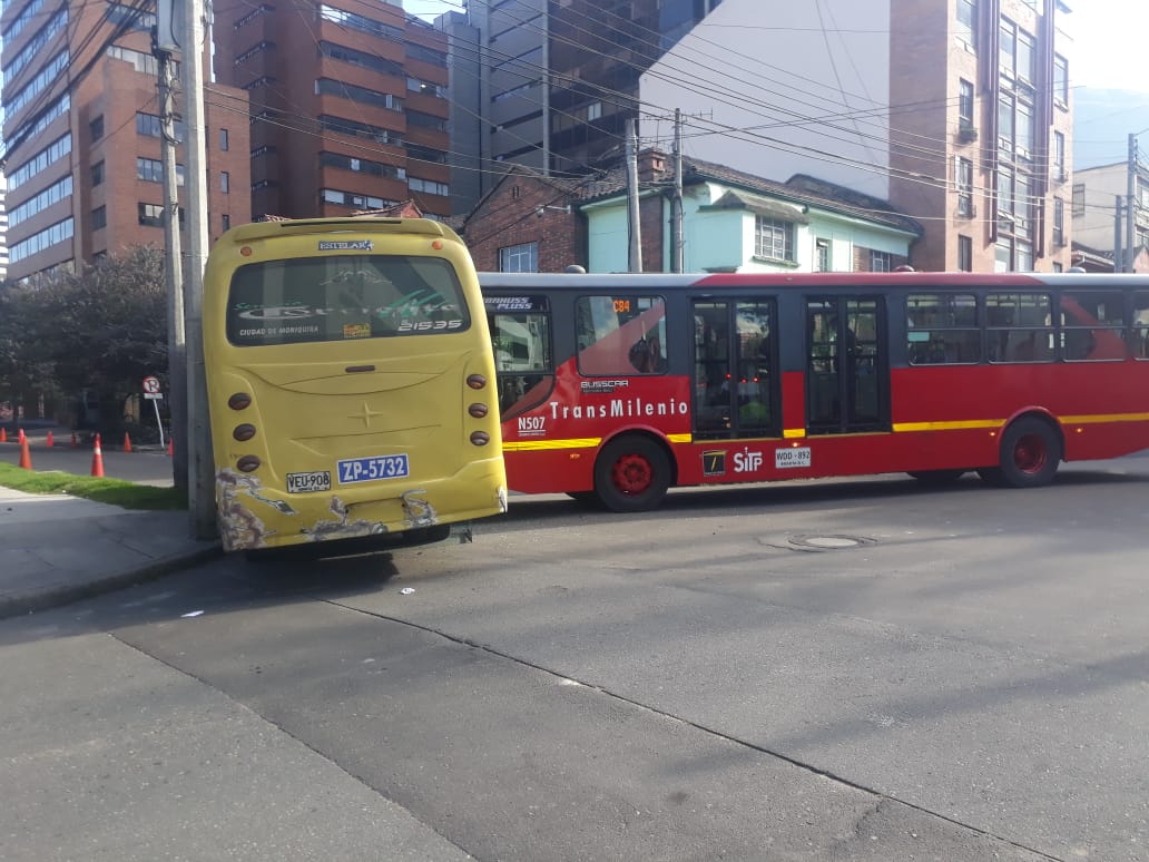 El accidente registrado en la calle 37, con carrera 13, en Bogotá