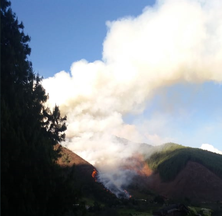 Incendio forestal en Cómbita (Boyacá)