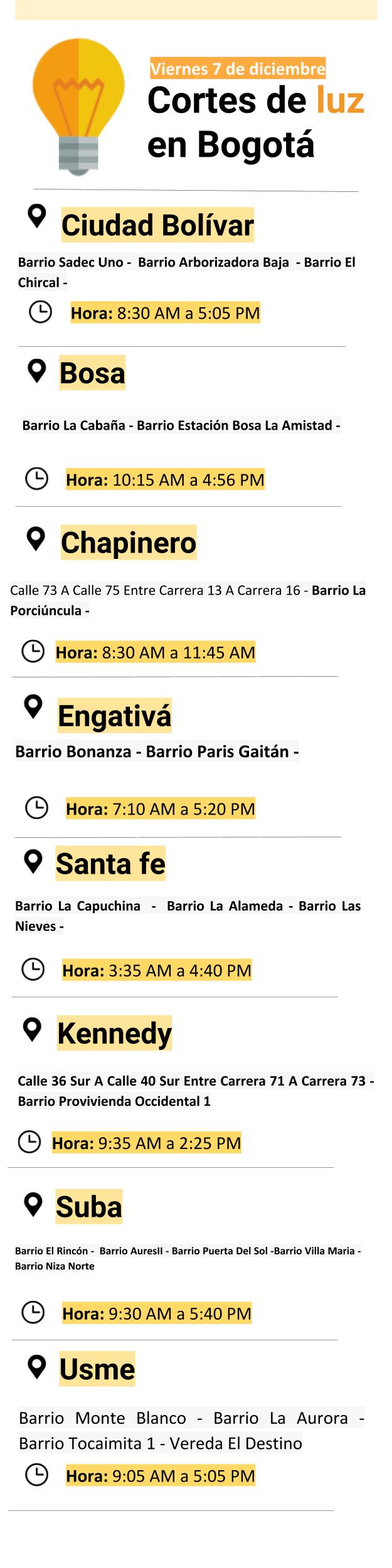 Plantilla cortes de energía