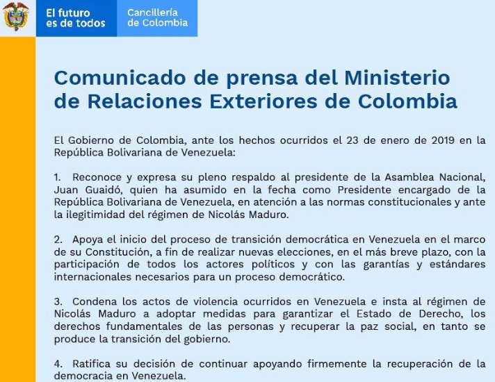 Comunicado Cancillería Comunicado Cancillería