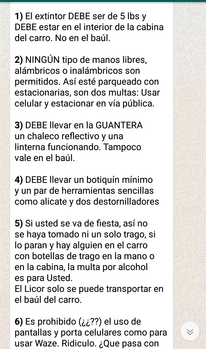 Estos son algunos de los apartes que menciona la cadena de WhatsApp