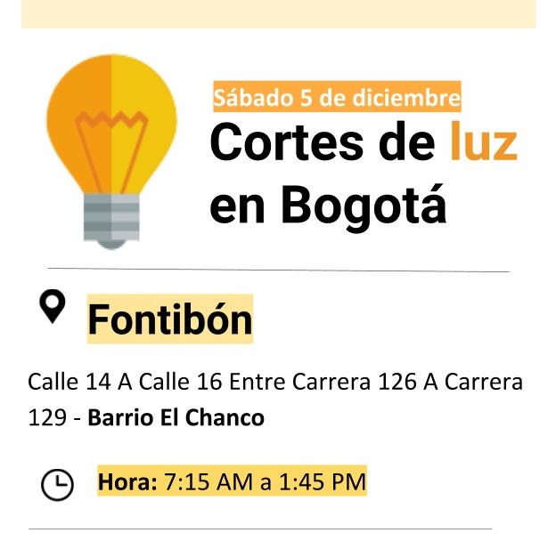 Plantilla cortes de energía