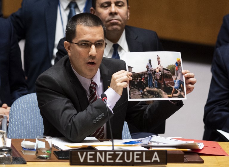 El ministro de Relaciones Exteriores de Venezuela, Jorge Arreaza, ante la ONU