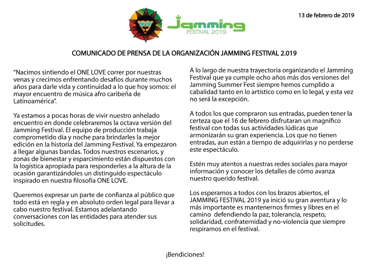 Comunicado Jamming