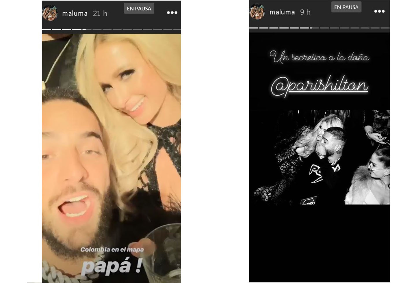 Maluma y Paris Hilton