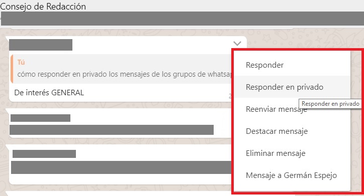 mensajes privados