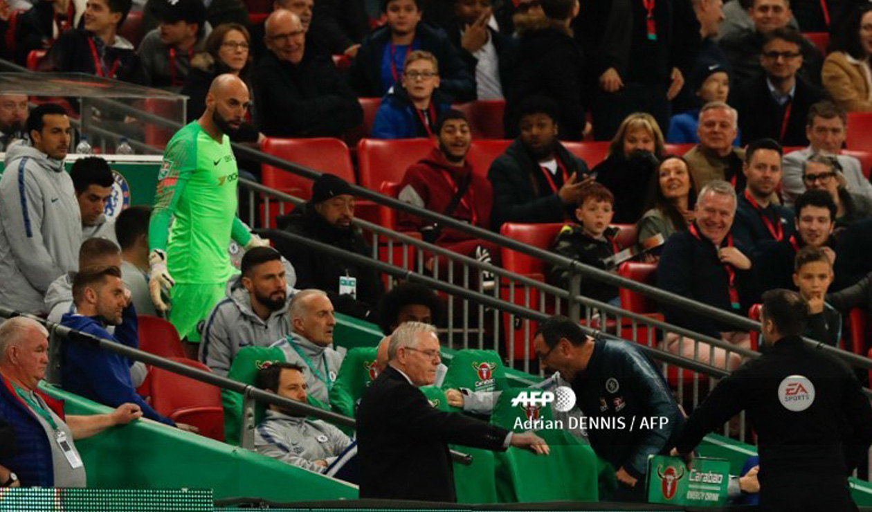 Willy Caballero y Maurizio Sarri