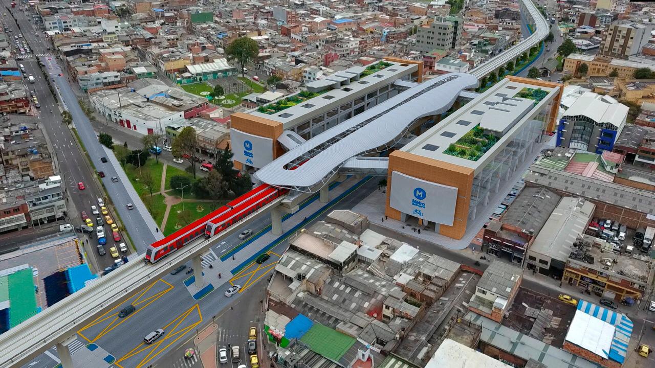 Render metro de Bogotá en su primera línea