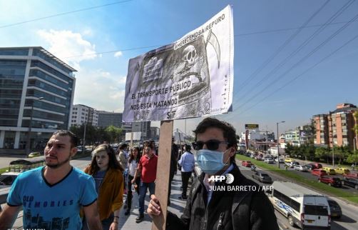 Protesta por la mala calidad del aire en Bogotá