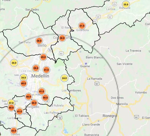 Contaminación en el Valle de Aburrá.