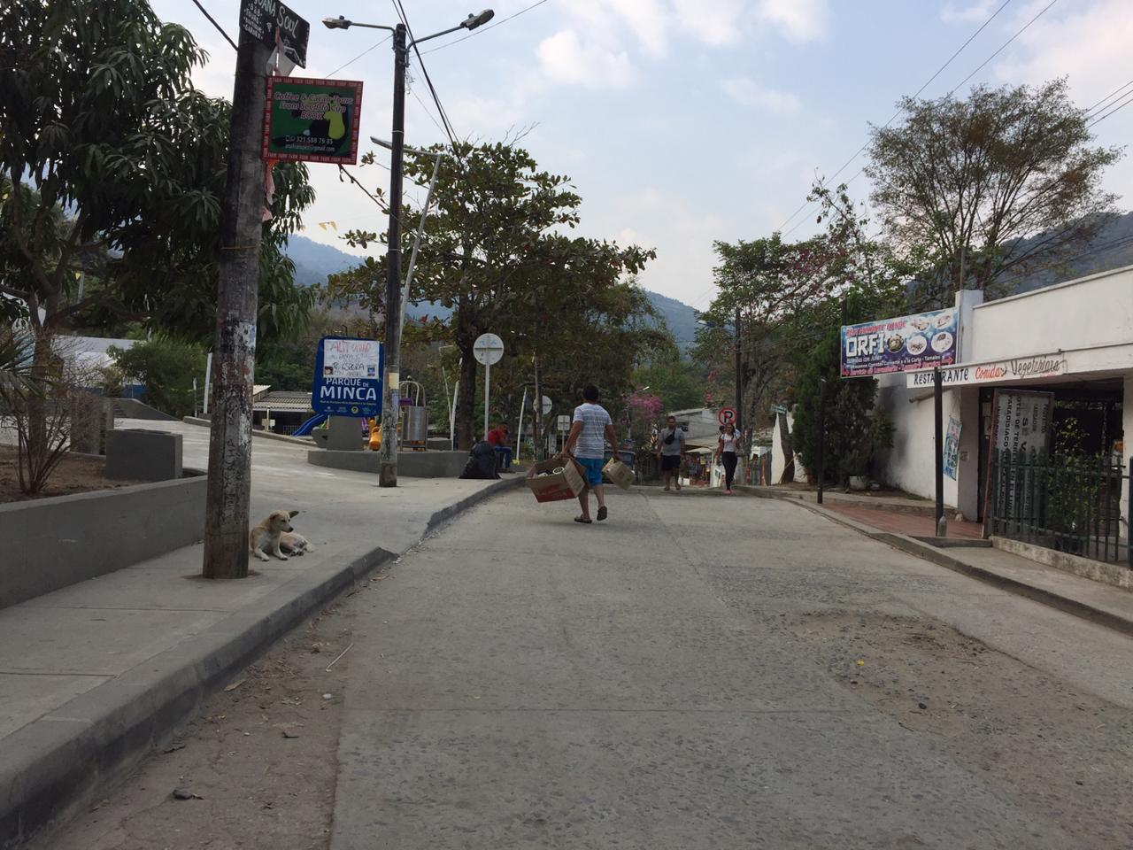 Calles de Minca en área rural de Santa Marta 