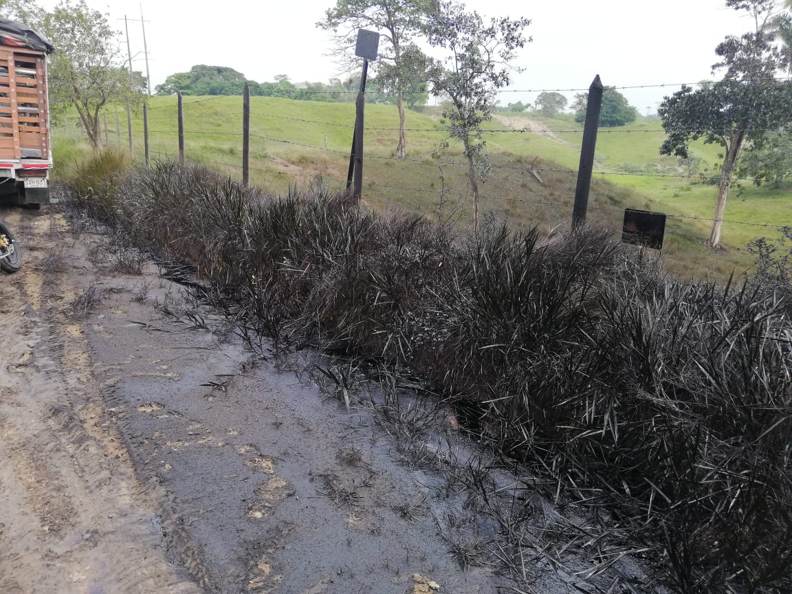 El crudo se esparció tras el derrame sin embargo, no afectó a las fuentes hídricas de Puerto Boyacá