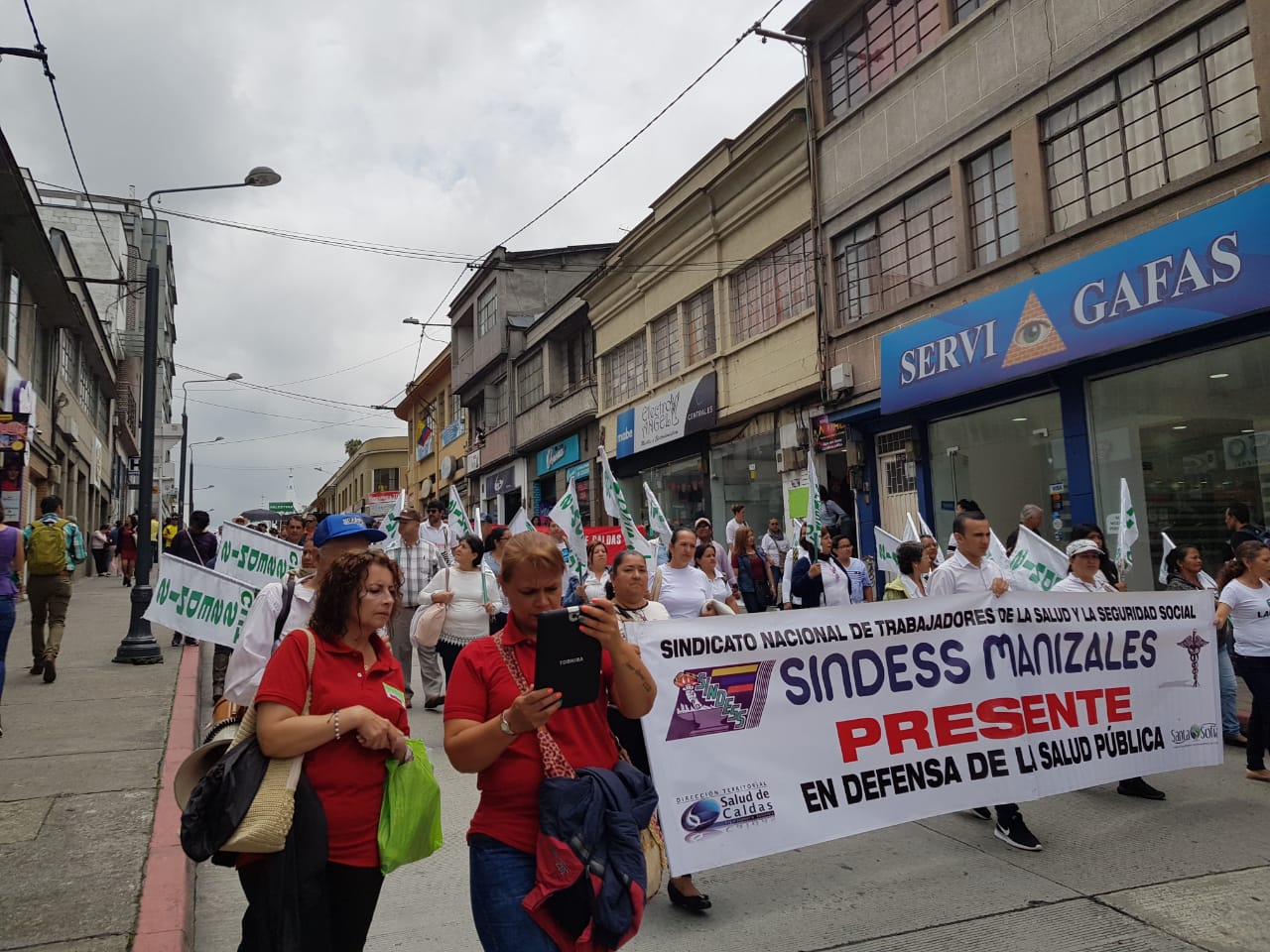 Protestas de profesores en Manizales.