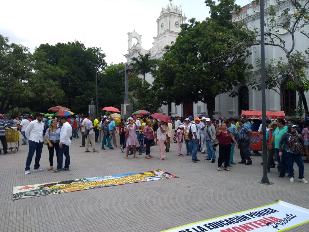 Protestas de profesores en Montería.