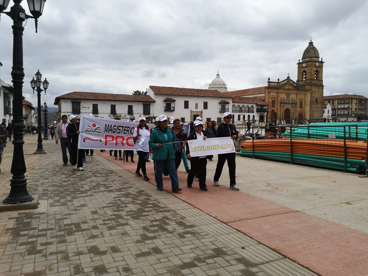 Protestas de profesores en Tunja.
