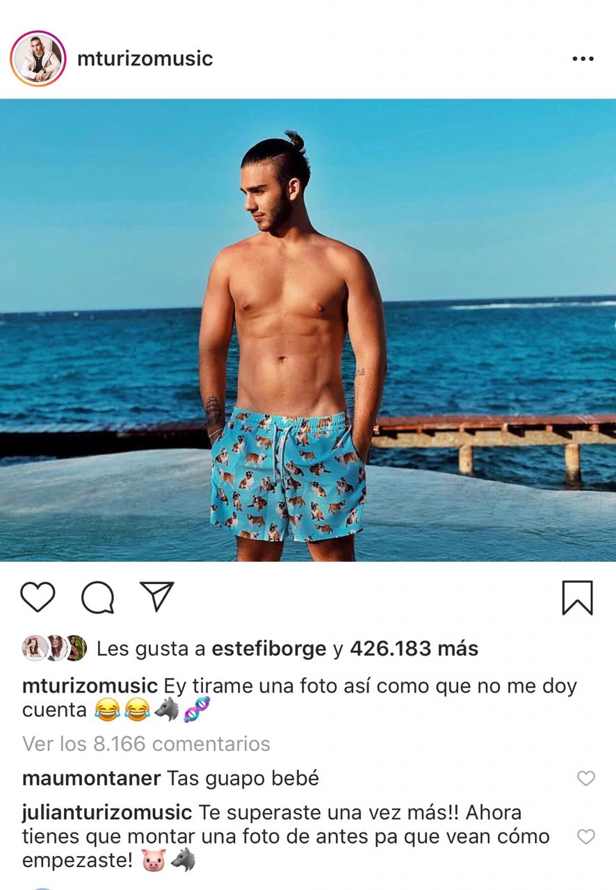 Así es Manuel Turizo con su 'chocolatina'.