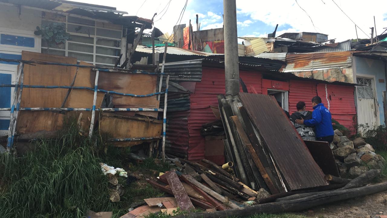 Vivienda del barrio Divino Niño (Ciudad Bolívar), afectada por el invierno