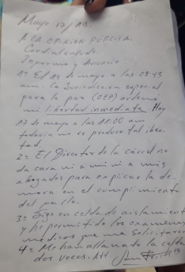 Carta Santrich Carta Santrich