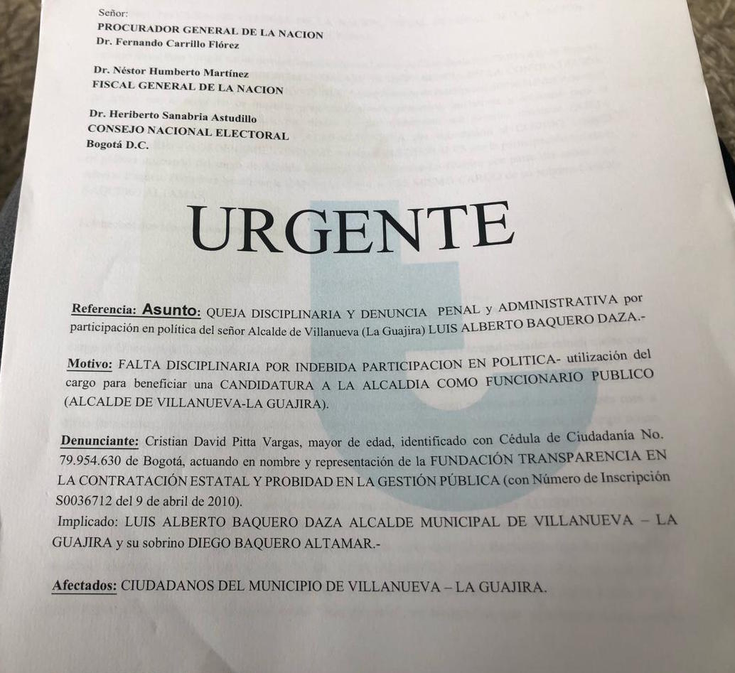 Denuncia participación política en la Guajira