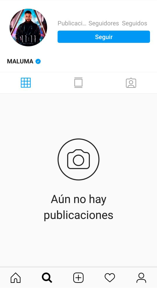 Perfil en Instagram de Maluma