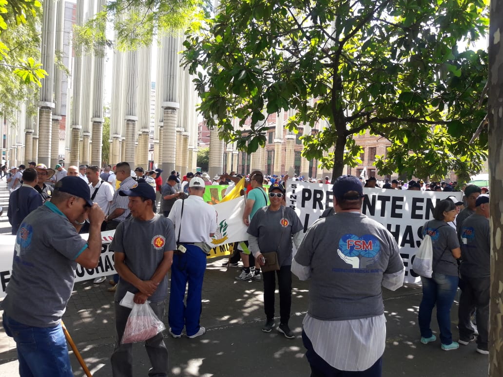 Marcha Día del Trabajo en Medellín