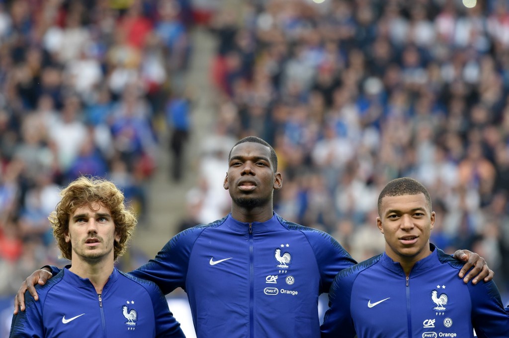 Griezmann, Pogba y Mbappé, futbolistas franceses