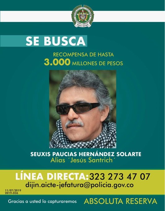 Recompensa Jesús Santrich Recompensa Jesús Santrich