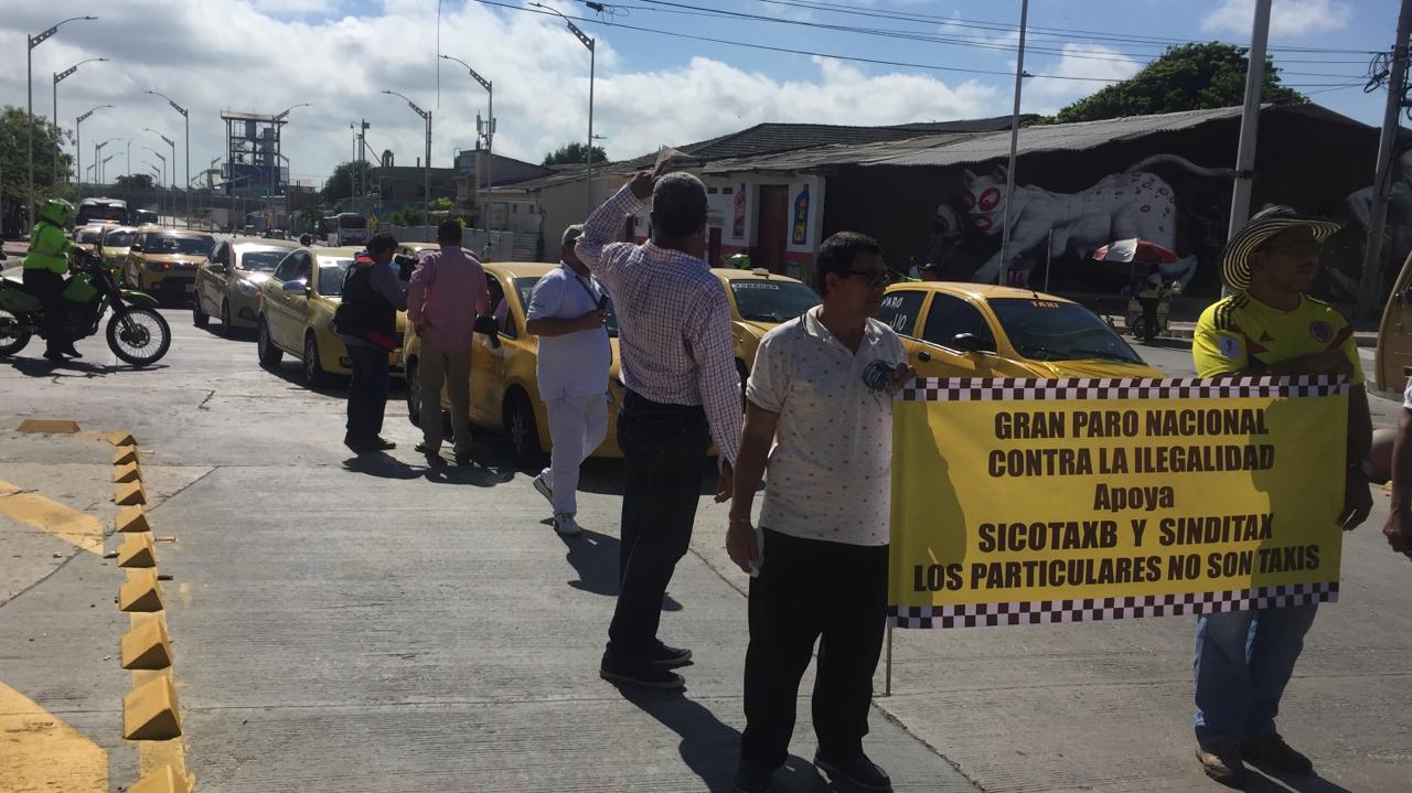 Protesta taxistas Barranquilla