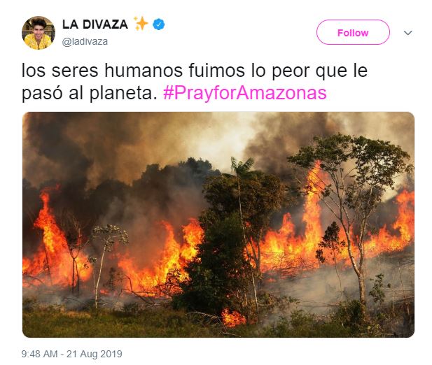 Imagen falsa de incendio en la Amazonia