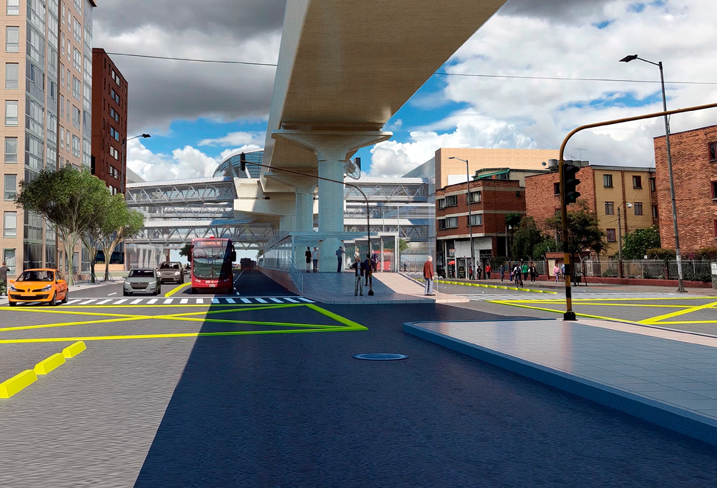 Un render del Metro de Bogotá