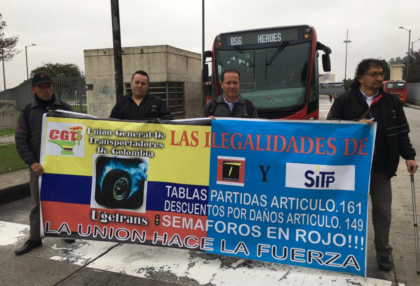 Protestas de conductores de Transmilenio